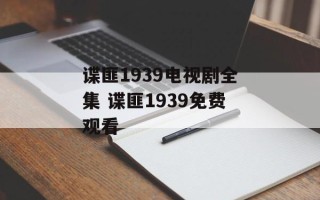 谍匪1939电视剧全集 谍匪1939免费观看