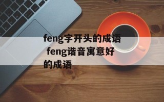 feng字开头的成语 feng谐音寓意好的成语