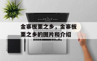金寨板栗之乡，金寨板栗之乡的图片和介绍