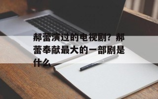 郝蕾演过的电视剧？郝蕾奉献最大的一部剧是什么