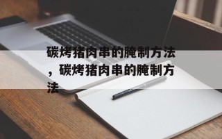 碳烤猪肉串的腌制方法，碳烤猪肉串的腌制方法