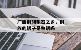 广西侗族银器之乡，侗族的银子是熟银吗