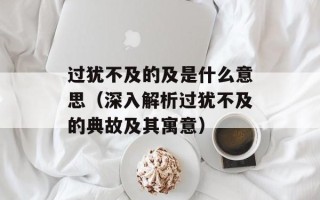 过犹不及的及是什么意思（深入解析过犹不及的典故及其寓意）