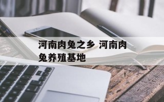 河南肉兔之乡 河南肉兔养殖基地