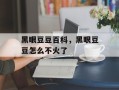 黑眼豆豆百科，黑眼豆豆怎么不火了