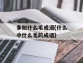 多如什么毛成语(什么中什么毛的成语)
