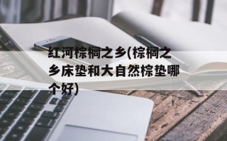 红河棕榈之乡(棕榈之乡床垫和大自然棕垫哪个好)
