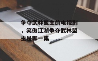 争夺武林盟主的电视剧，笑傲江湖争夺武林盟主是哪一集