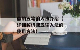 鼎的五笔输入法介绍（详细解析鼎五输入法的使用方法）