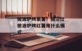 微波炉烤紫薯？格兰仕微波炉烤红薯用什么模式
