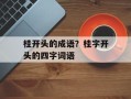 桂开头的成语？桂字开头的四字词语
