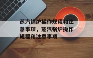 蒸汽锅炉操作规程和注意事项，蒸汽锅炉操作规程和注意事项