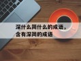 深什么简什么的成语，含有深简的成语