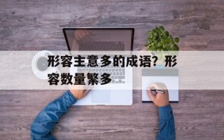 形容主意多的成语？形容数量繁多