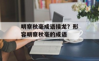 明察秋毫成语接龙？形容明察秋毫的成语
