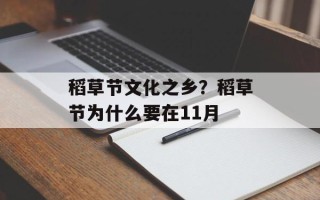 稻草节文化之乡？稻草节为什么要在11月