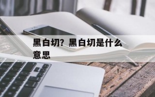 黑白切？黑白切是什么意思