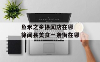 鱼米之乡徐闻店在哪 徐闻县美食一条街在哪