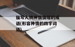 描写人物神情情绪的成语(形容神情的四字词语)