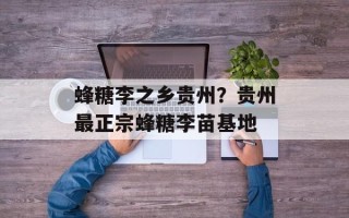 蜂糖李之乡贵州？贵州最正宗蜂糖李苗基地