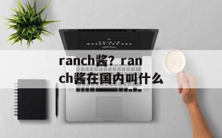 ranch酱？ranch酱在国内叫什么