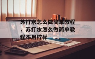 苏打水怎么做简单教程，苏打水怎么做简单教程不用柠檬