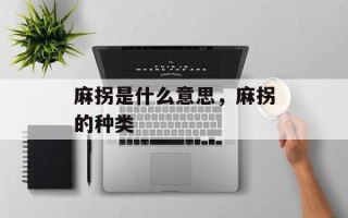 麻拐是什么意思，麻拐的种类