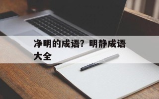净明的成语？明静成语大全