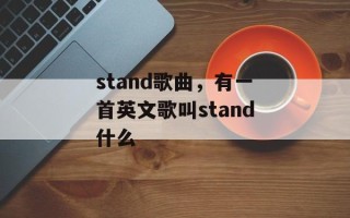 stand歌曲，有一首英文歌叫stand什么