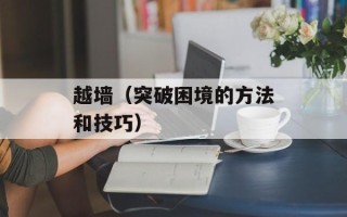 越墙（突破困境的方法和技巧）