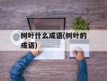 树叶什么成语(树叶的成语)