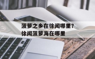菠萝之乡在徐闻哪里？徐闻菠萝海在哪里