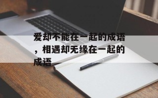 爱却不能在一起的成语，相遇却无缘在一起的成语